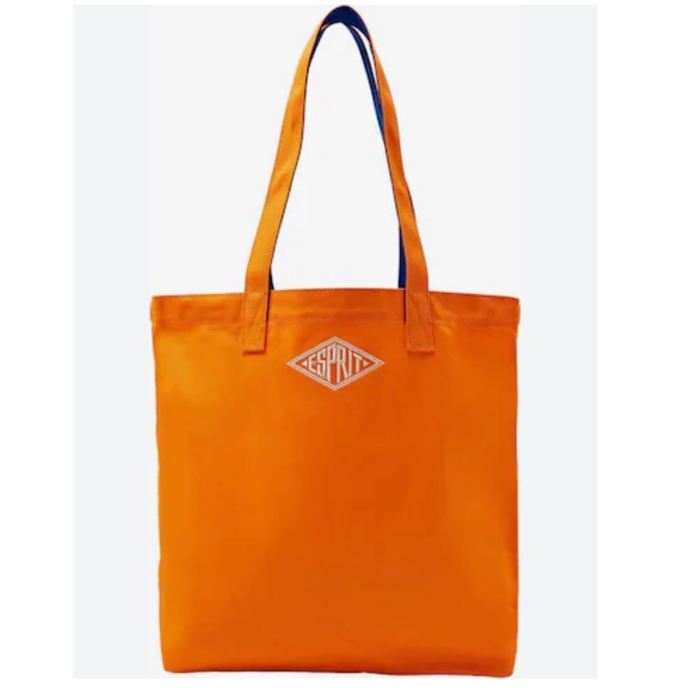 ESPRIT Vintage Throw-back 90's Orange Blue Embroidered Canvas Tote Authentic